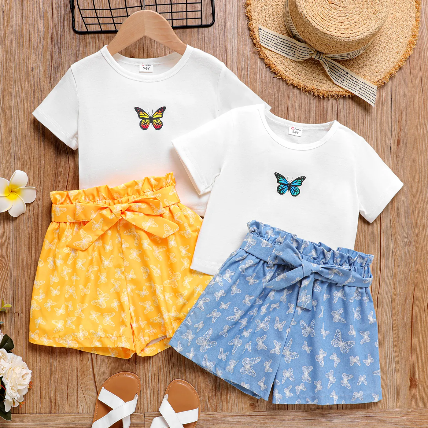 2 unidades Criança Conjuntos Menina Estampado animal Cordões