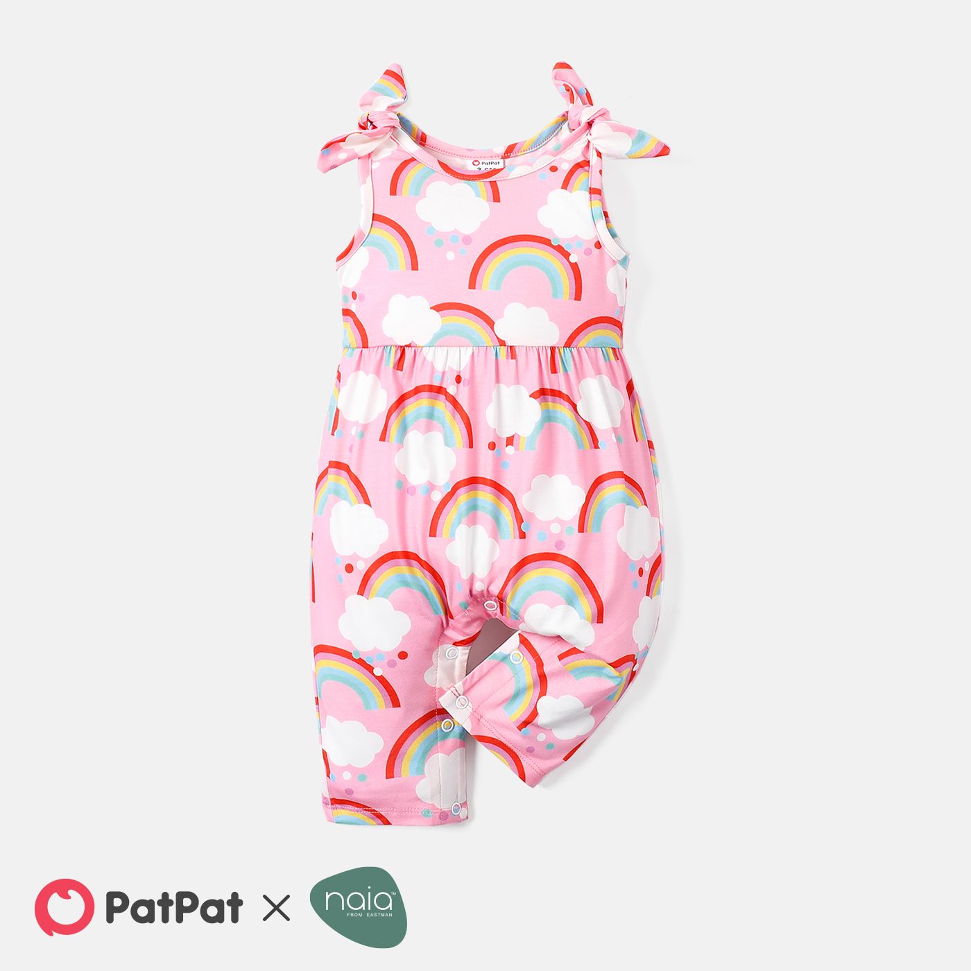 

Baby Girl Allover Rainbow Print Naia™ Tank Jumpsuit