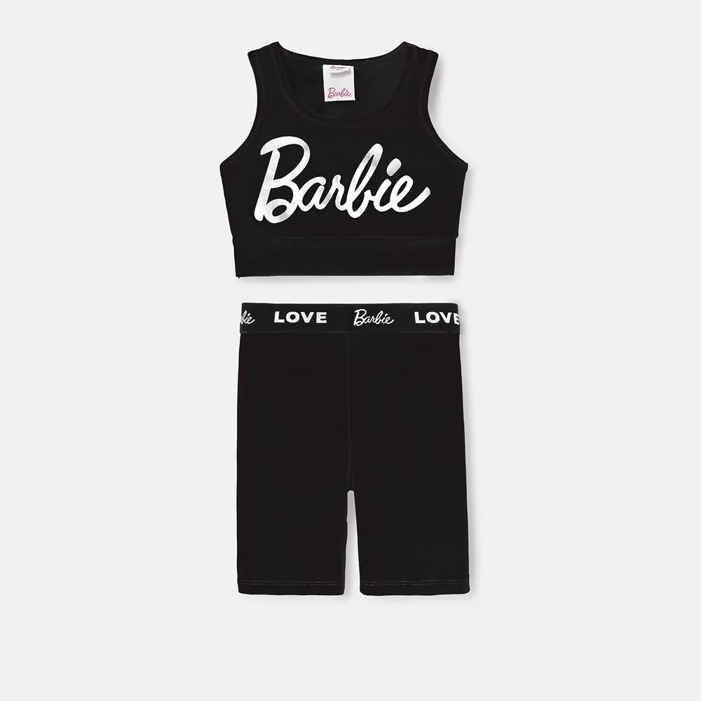 Barbie 2pcs Toddler/Kid Girl Cotton Tank Top and Shorts Set big image 8