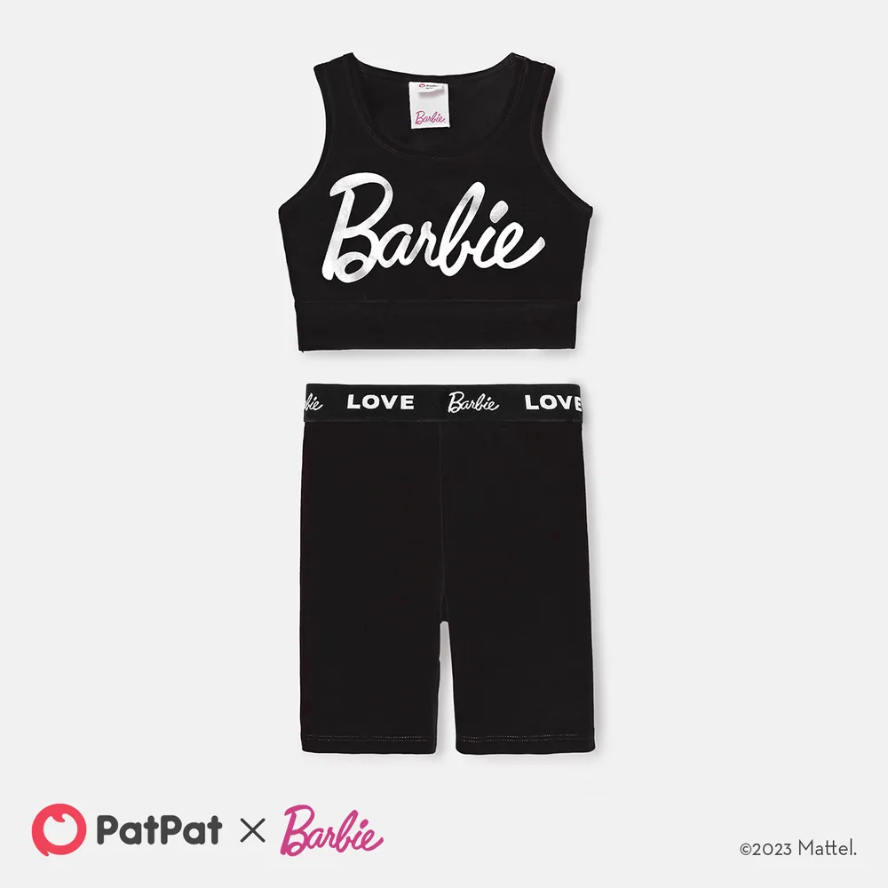 Barbie 2pcs Toddler/Kid Girl Cotton Tank Top and Shorts Set  big image 1