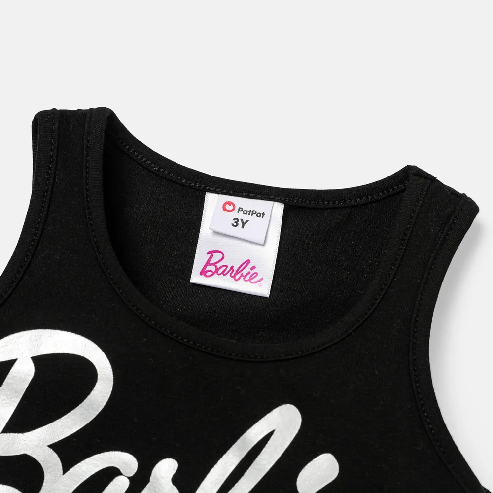 Barbie 2pcs Toddler/Kid Girl Cotton Tank Top and Shorts Set big image 4
