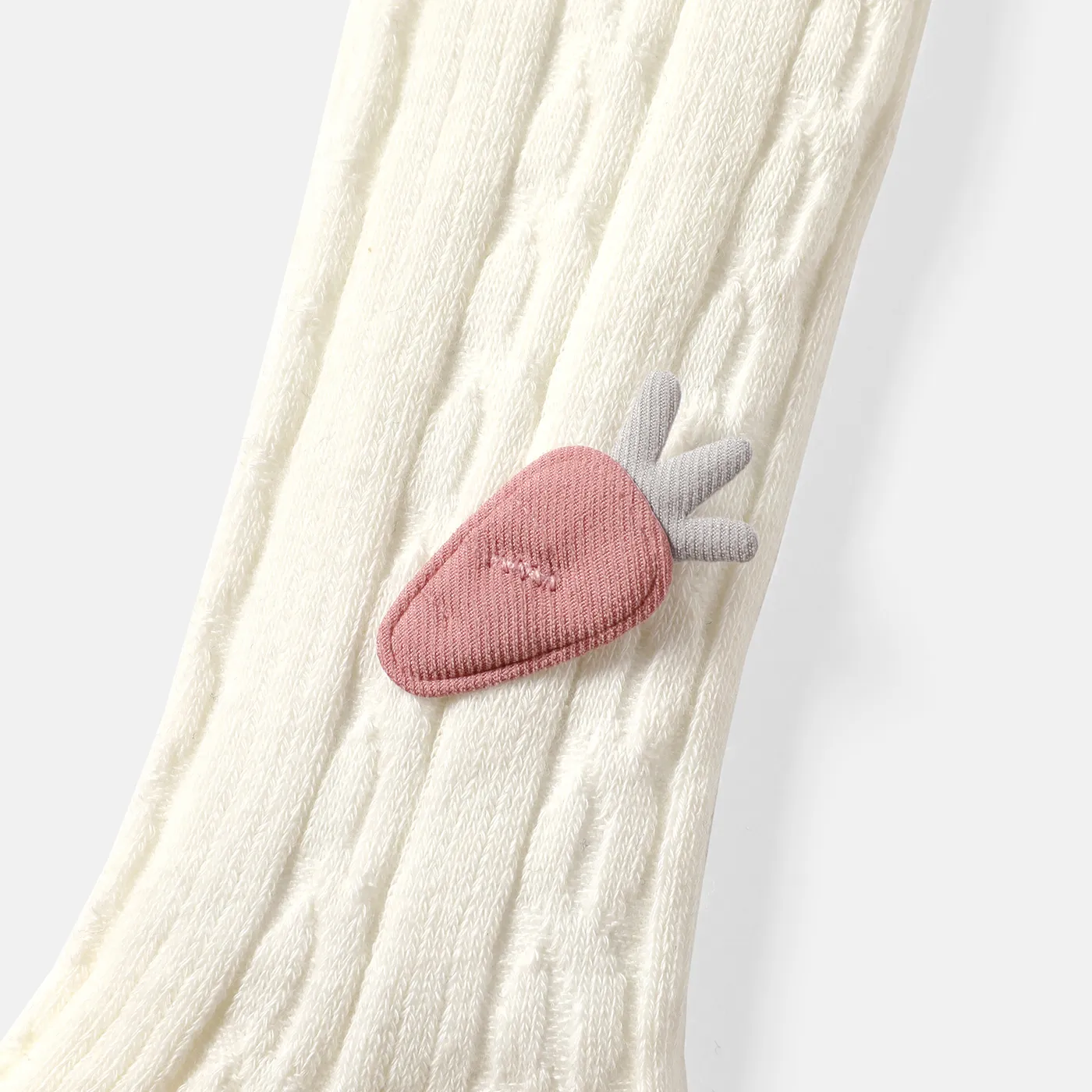 Kid Girl 100% Cotton Carrot Embroidered Knit Footie Leggings  image 3