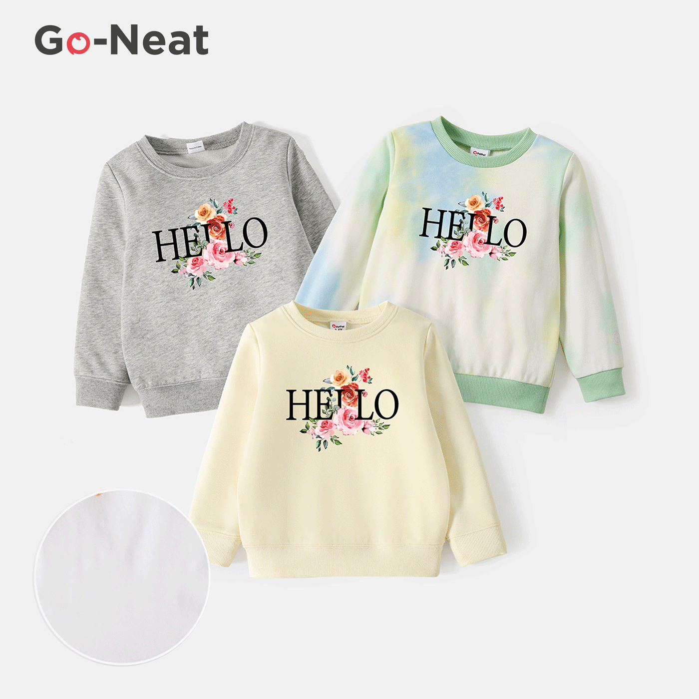 

Go-Neat Water Repellent and Stain Resistant Sibling Matching Floral & Letter Print Long-sleeve Sweatshirts