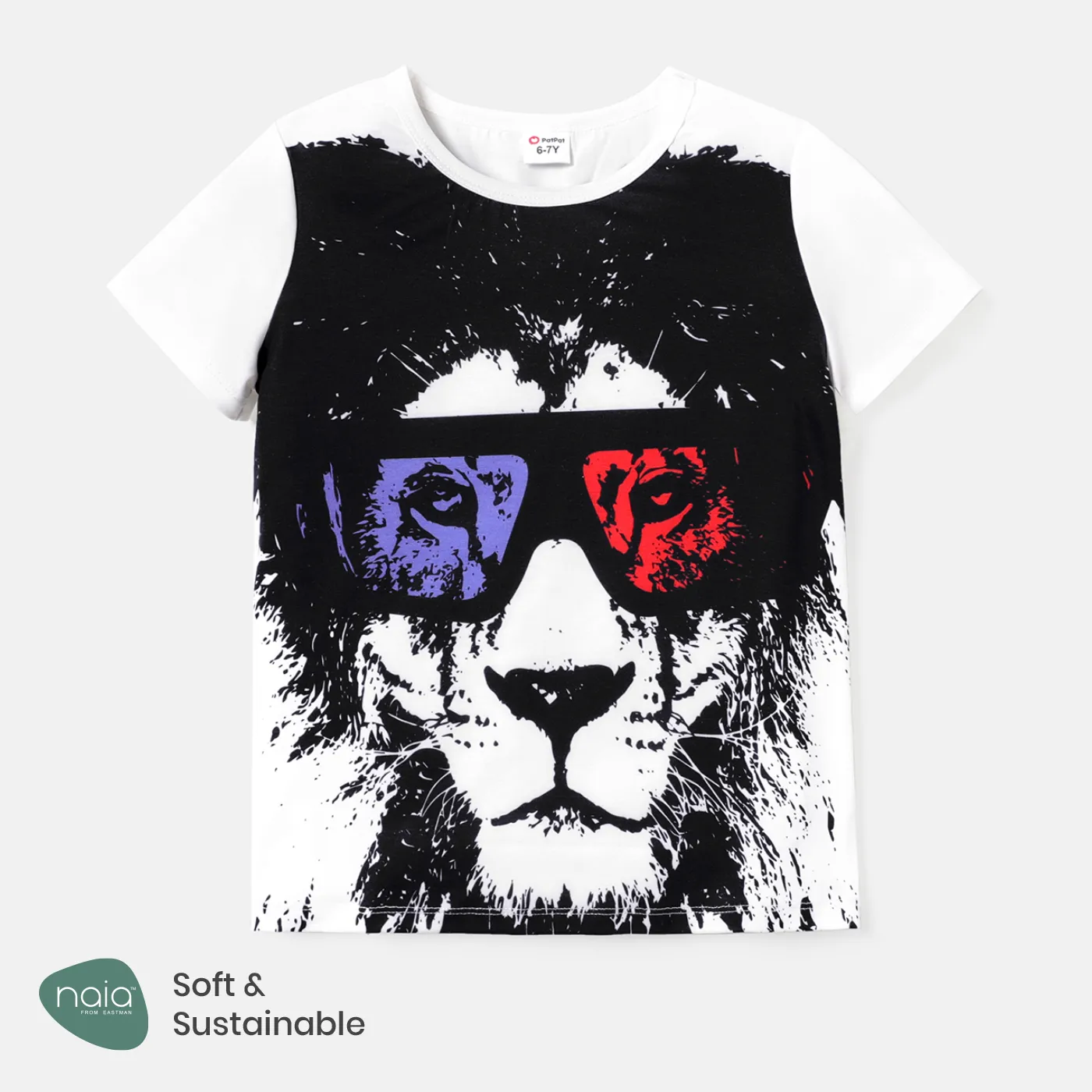 Kid Boy Naia Animal Print Short-sleeve Tee White