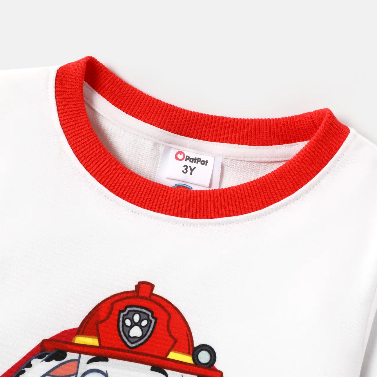 La Pat’ Patrouille Enfant en bas âge Unisexe Couture de tissus Enfantin Chien Sweat-shirt rouge blanc big image 1