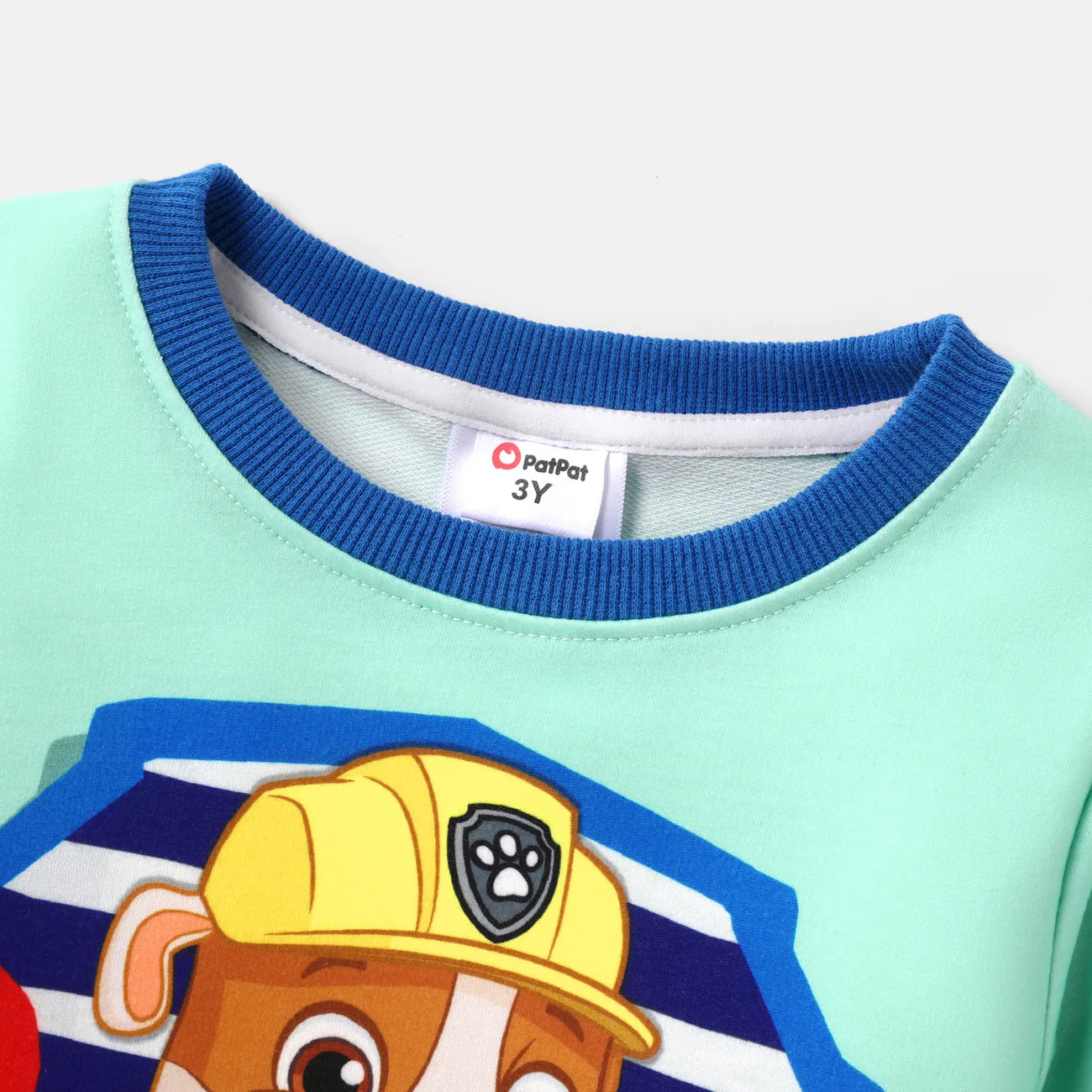 PAW Patrol Toddler Girl/Boy Colorblock Character Print Long-sleeve Tee Turquoise big image 1