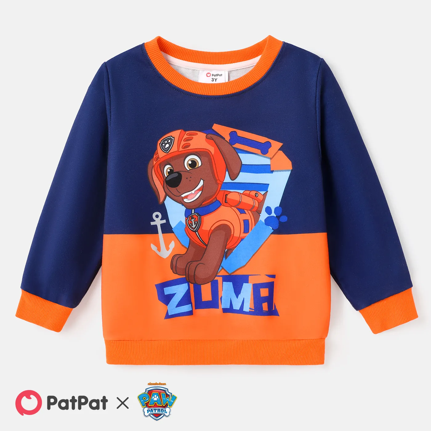 PAW Patrol Toddler Girl/Boy Colorblock Character Print Long-sleeve Tee Orange