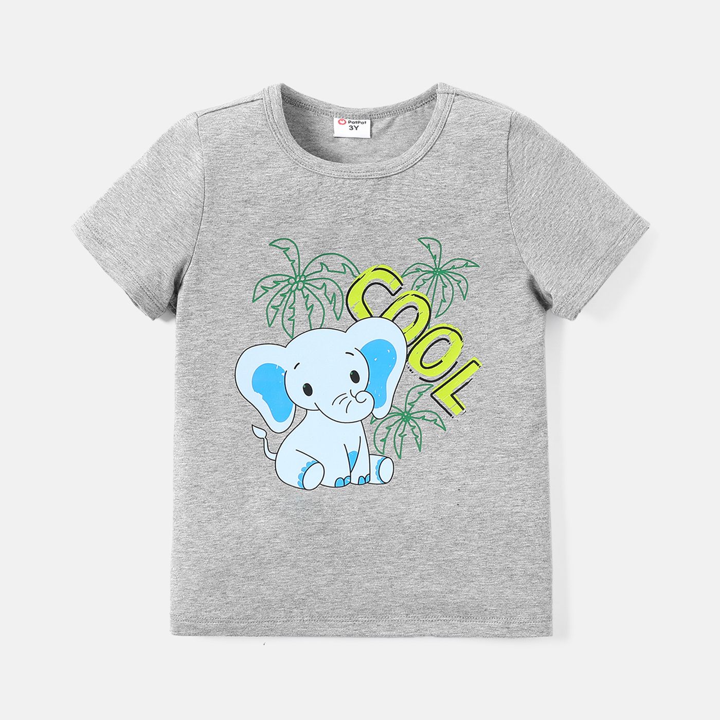

Toddler Boy Elephant Print Short-sleeve Cotton Tee