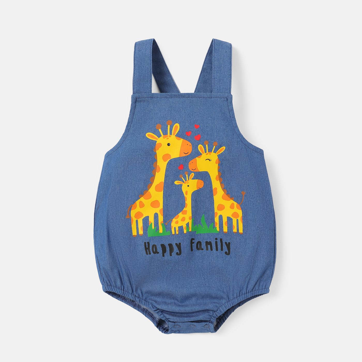 

Baby Girl/Boy Giraffe Print Denim Overalls