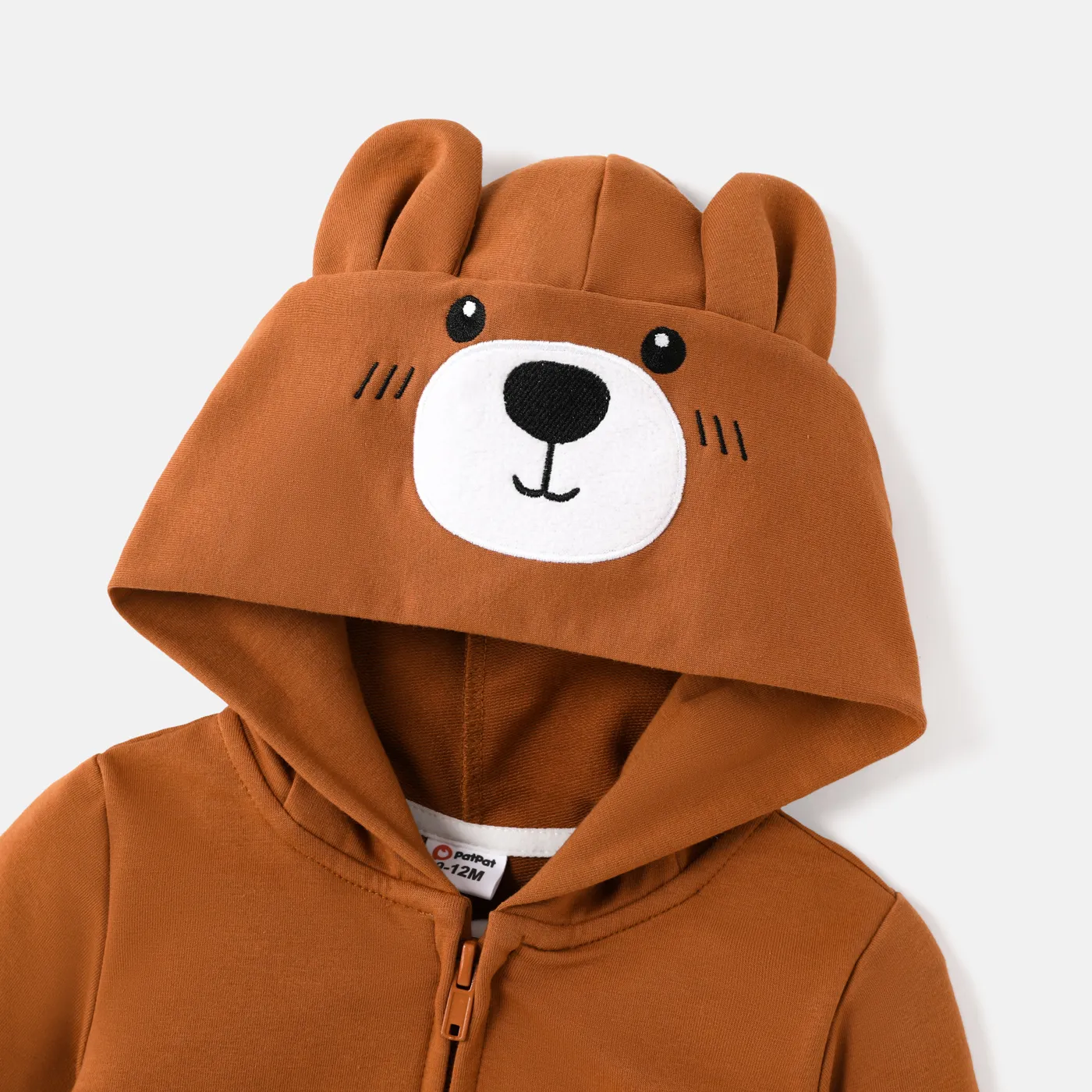 Baby Girl/Boy Bear Embroidered Ear Design Hooded Jacket  image 4