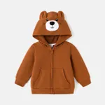 Baby Girl/Boy Bear Embroidered Ear Design Hooded Jacket Brown