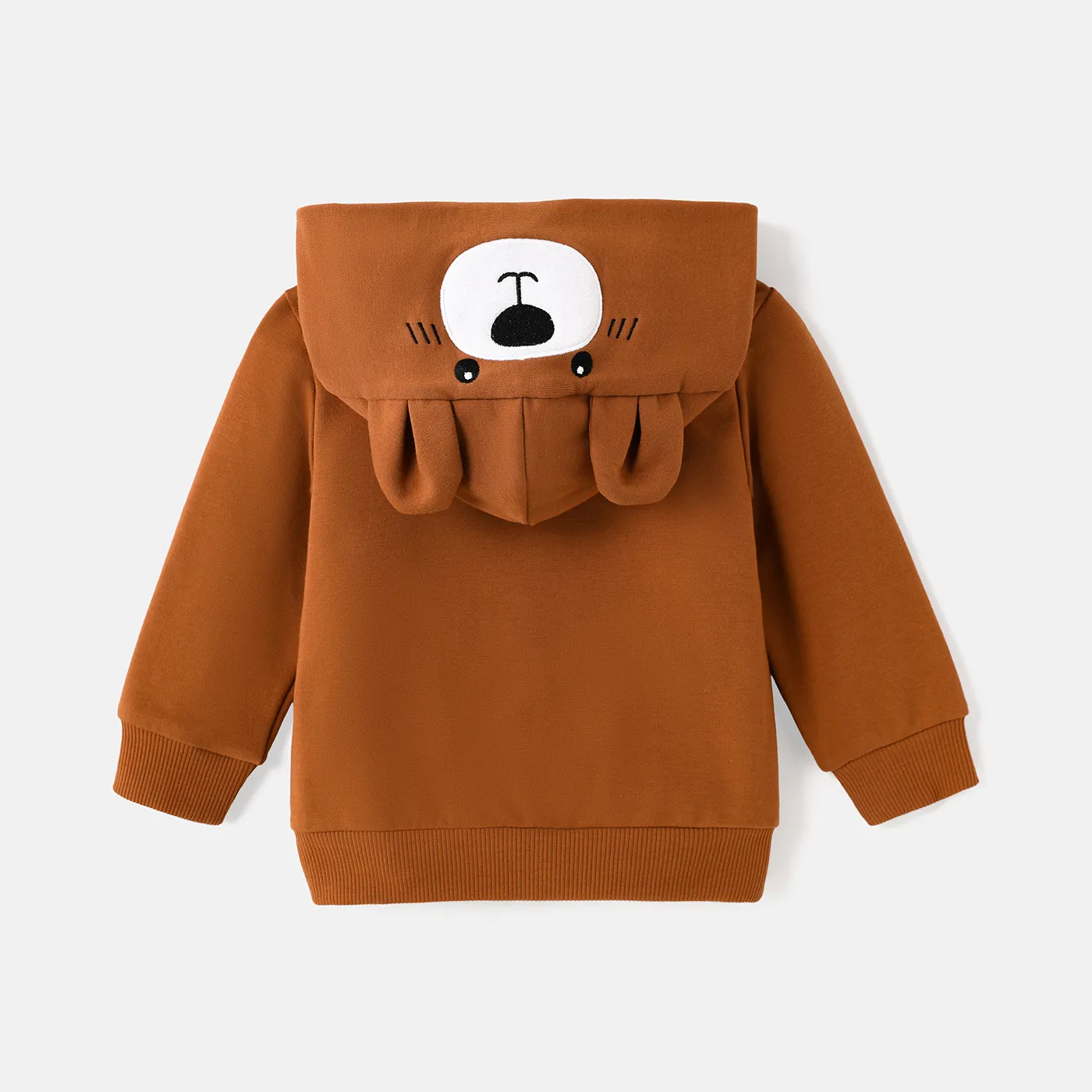 Baby Girl/Boy Bear Embroidered Ear Design Hooded Jacket  image 3