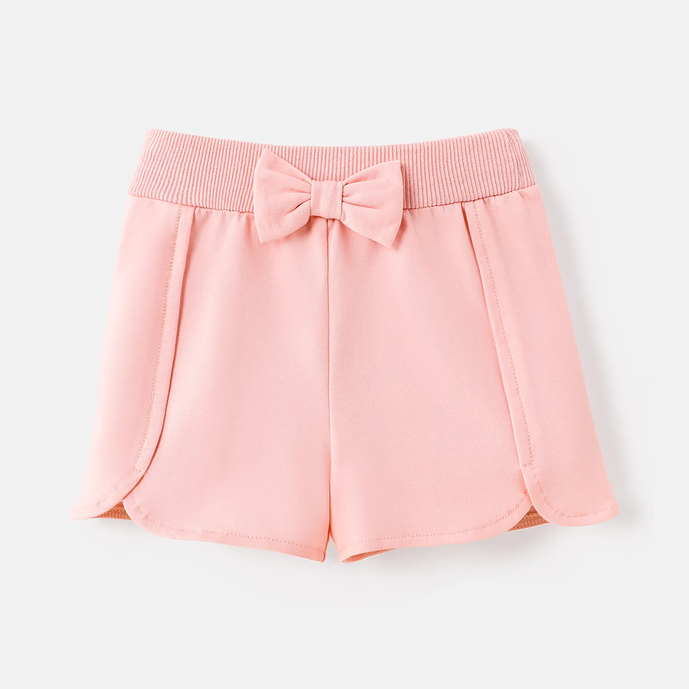 

Baby Girl Cotton Solid Color Bowknot Design Elasticized Shorts