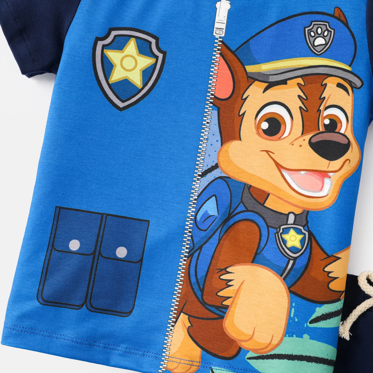 Helfer auf vier Pfoten 2 Stück Kleinkinder Unisex Stoffnähte Lässig Hund T-Shirt-Sets blau big image 1