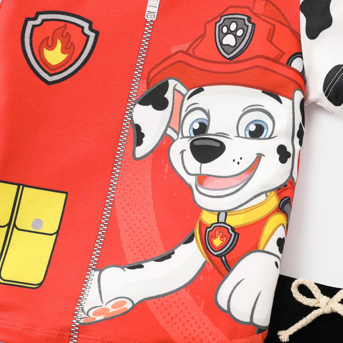 Helfer auf vier Pfoten 2 Stück Kleinkinder Unisex Stoffnähte Lässig Hund T-Shirt-Sets rot big image 1