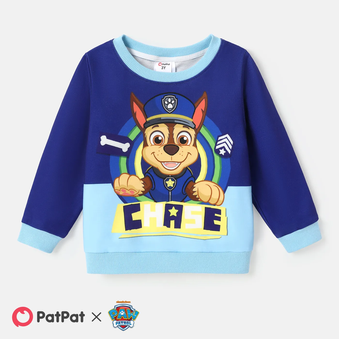 PAW Patrol Toddler Girl/Boy Colorblock Character Print Long-sleeve Tee Blue