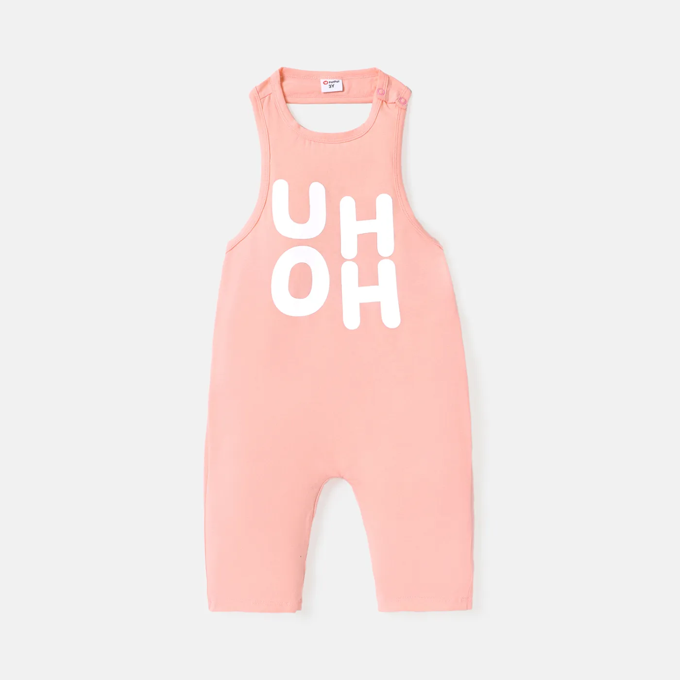 Toddler Girl/Boy Letter Print Backless Halter Jumpsuits