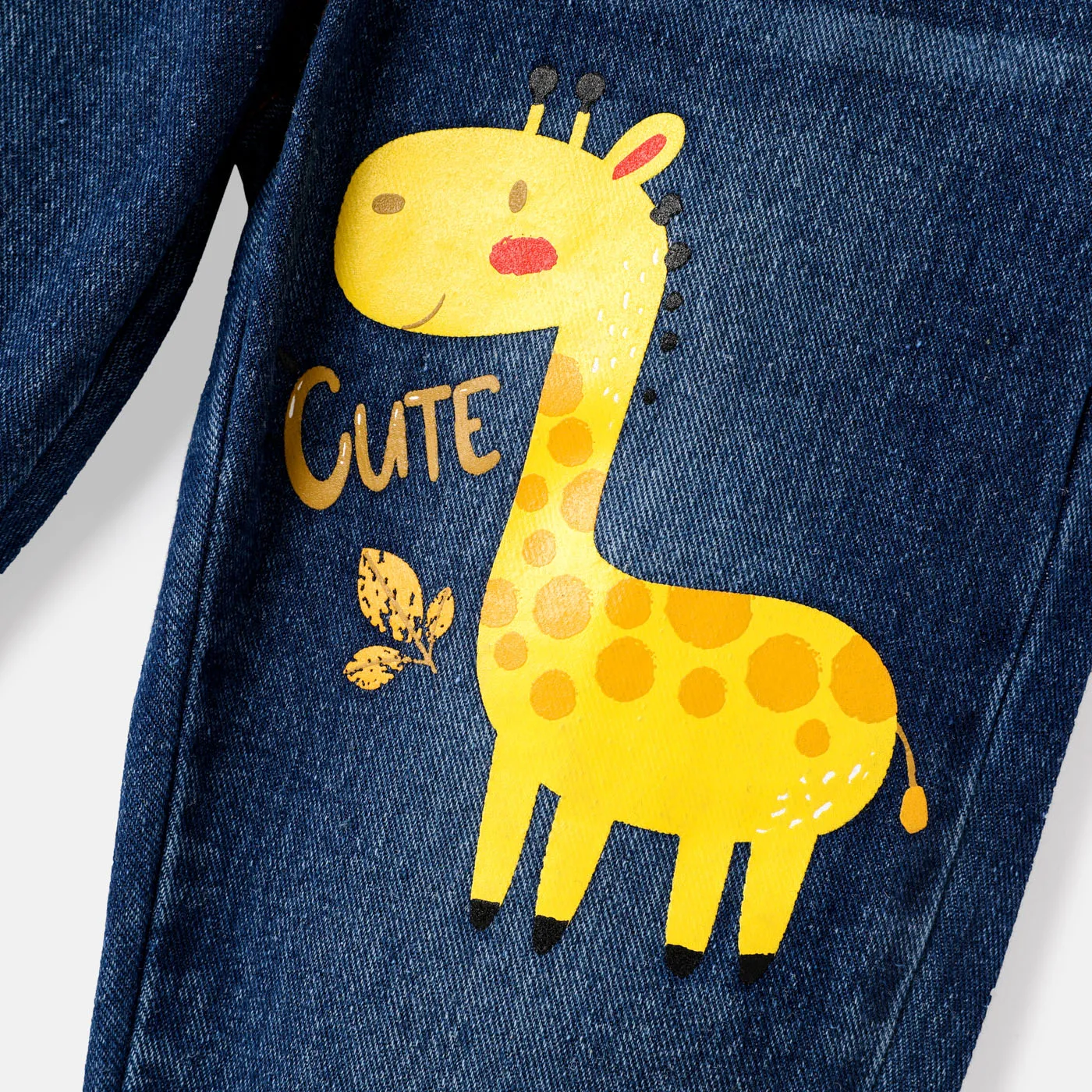 Toddler Boy Giraffe Print Elasticized Denim Jeans DENIMBLUE image 4