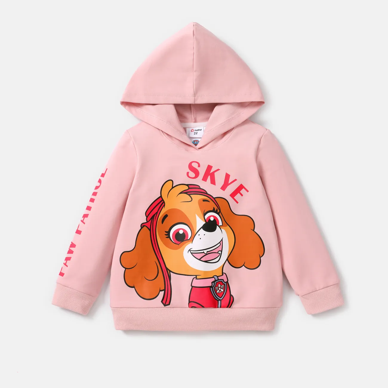 Patrulha Canina Criança Unissexo Com capuz Básico Cão Sweatshirt Rosa big image 1