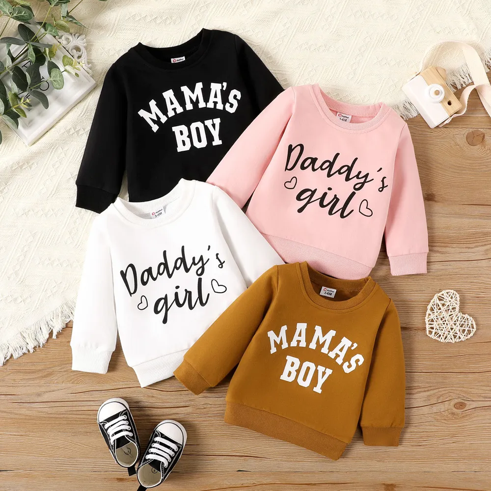 100% Cotton Baby Boy/Girl Letter Print Long-sleeve Pullover Sweatshirt big image 8