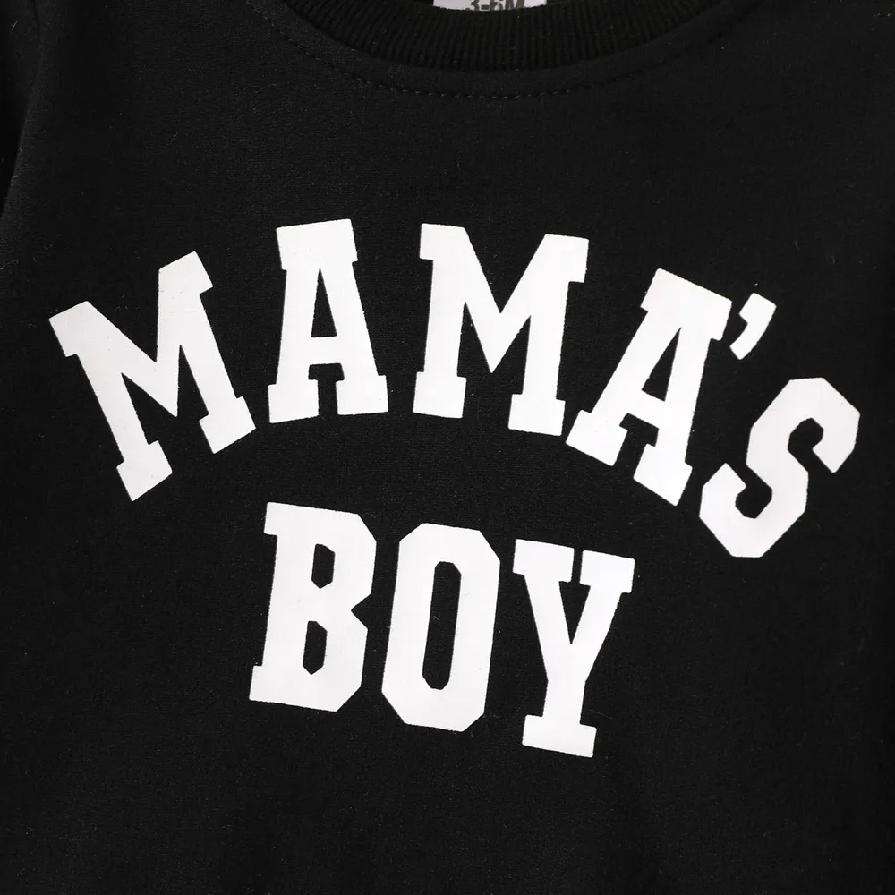 100% Cotton Baby Boy/Girl Letter Print Long-sleeve Pullover Sweatshirt big image 4