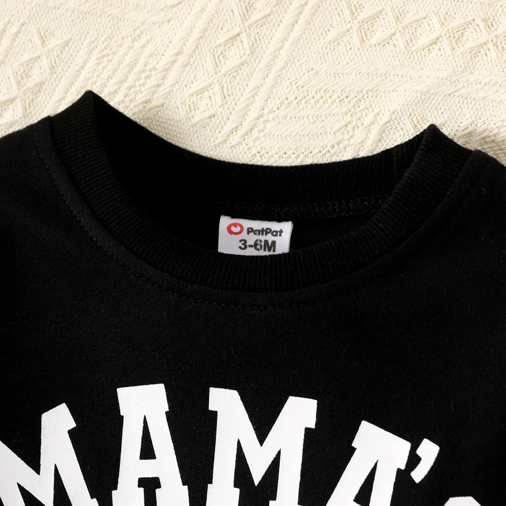 100% Cotton Baby Boy/Girl Letter Print Long-sleeve Pullover Sweatshirt big image 3