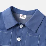2pcs Baby Boy 100% Cotton Lapel Collar Denim Shirt an Shorts Set  image 3