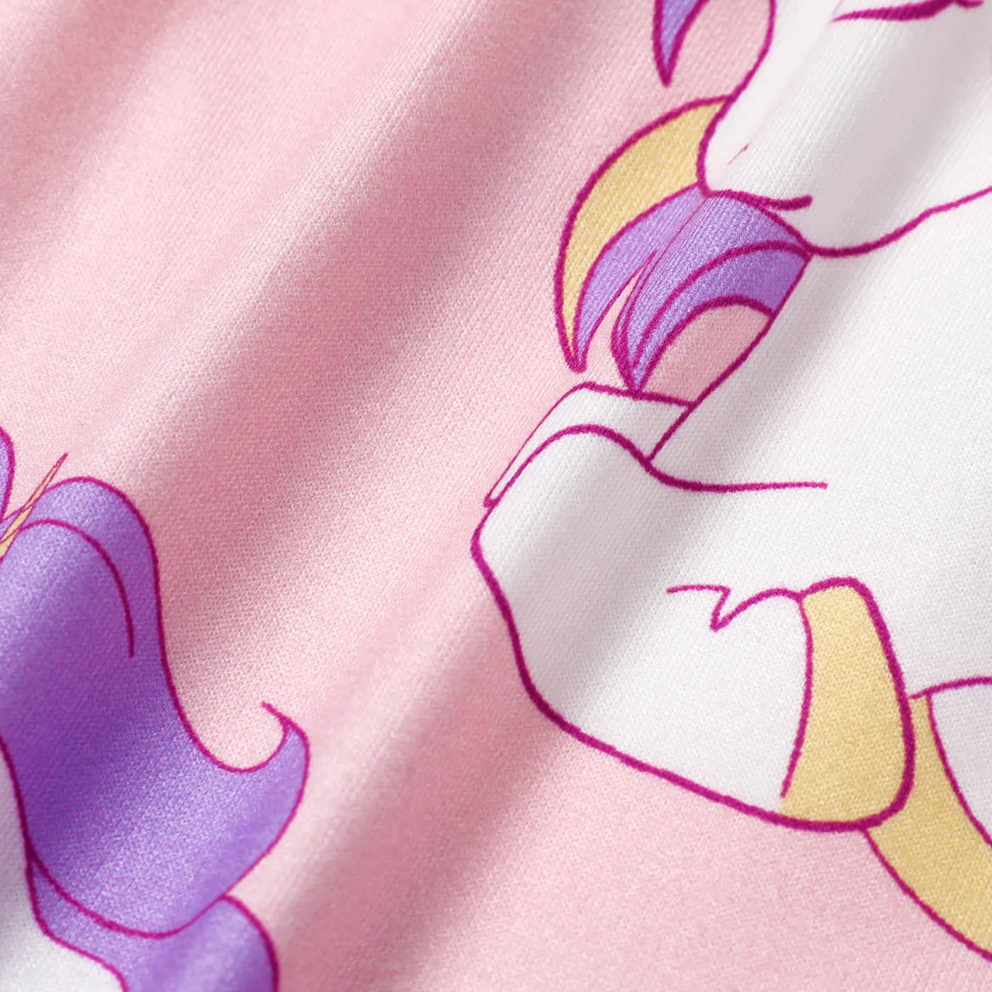 Eco-friendly RPET Fabric Toddler Girl Unicorn Print Elasticized Leggings ColorBlock image 3