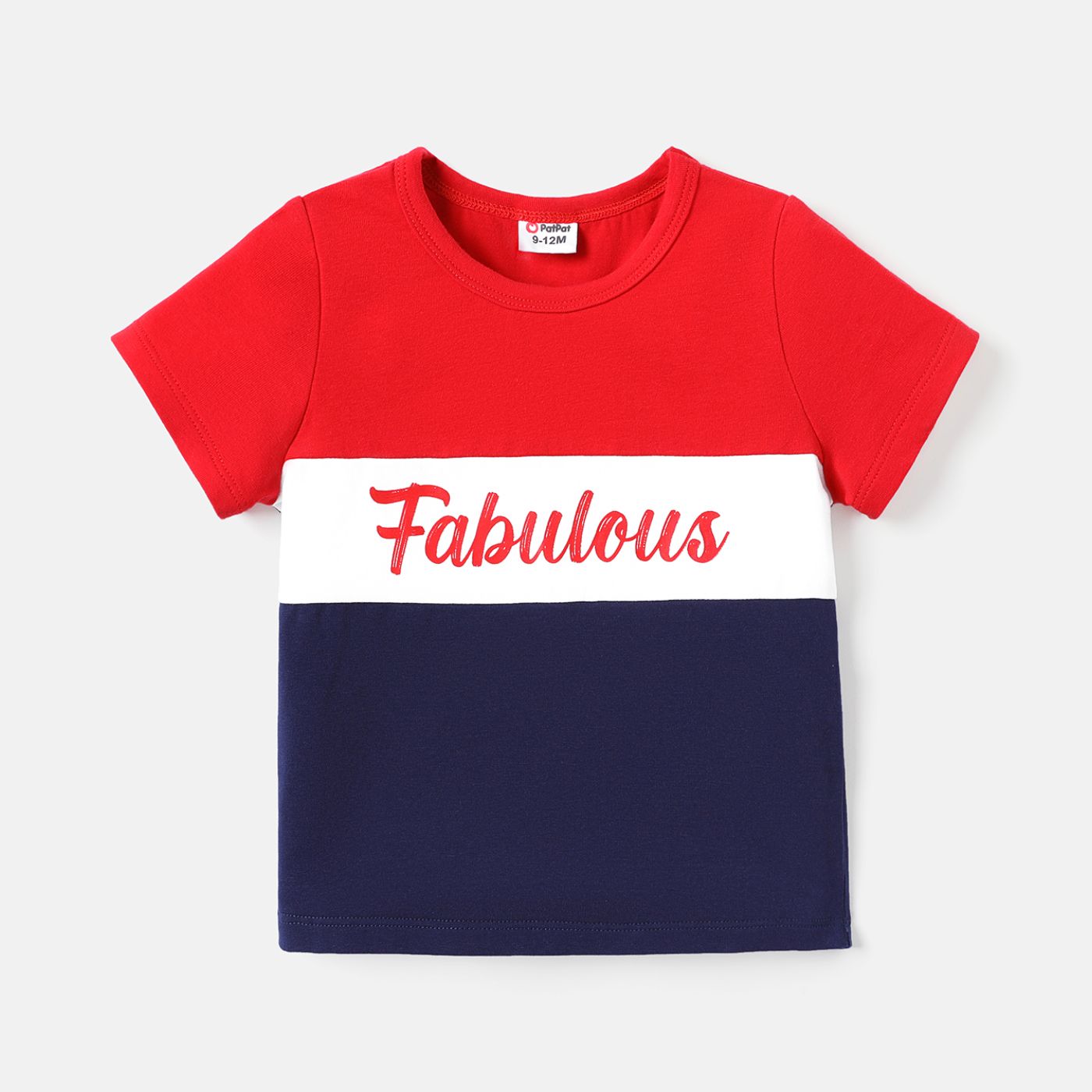 

Baby Boy Cotton Letter Print Colorblock Short-sleeve Tee
