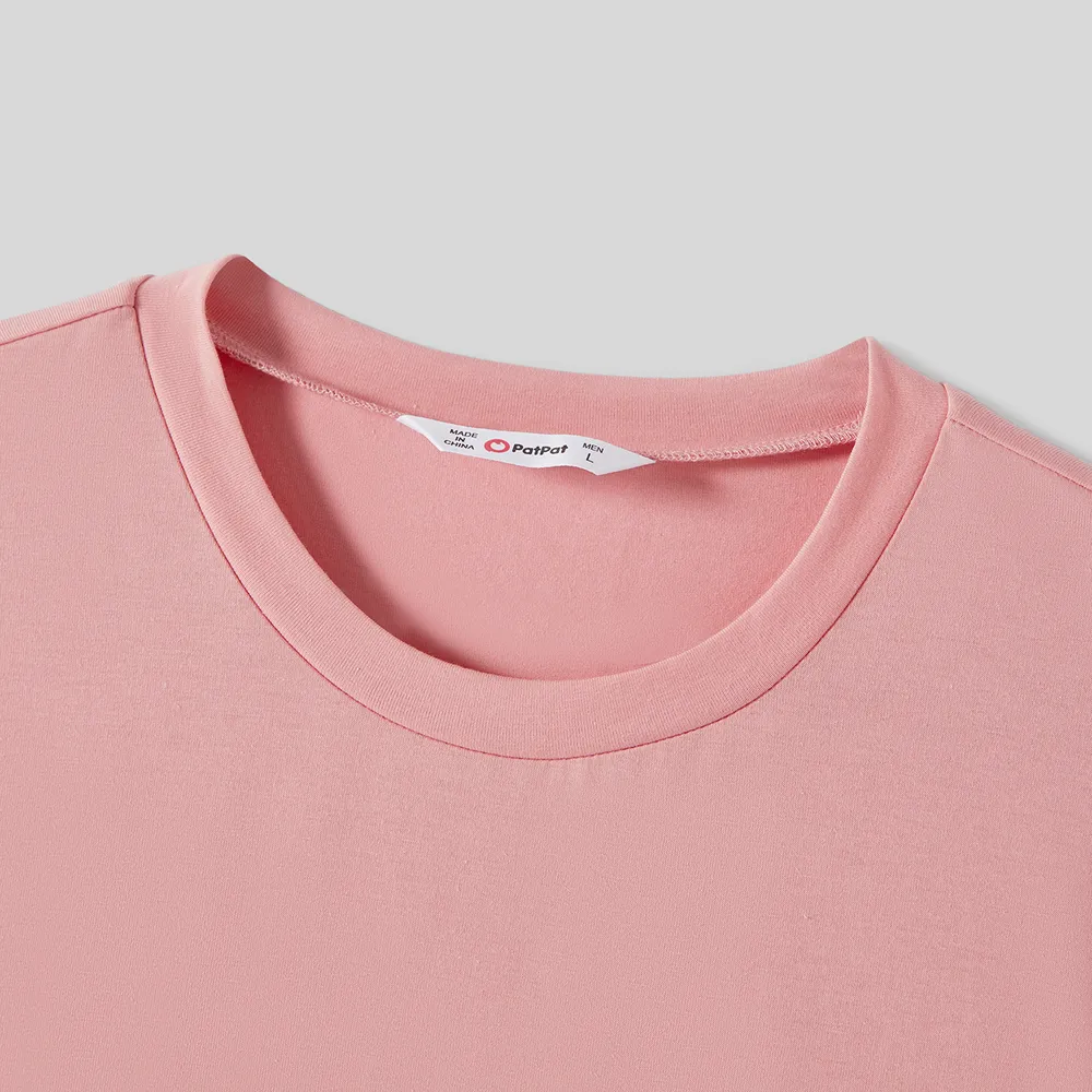 Family Matching Allover Floral Print Notched Neck Belted Dresses and Short-sleeve Colorblock T-shirts Sets big image 17