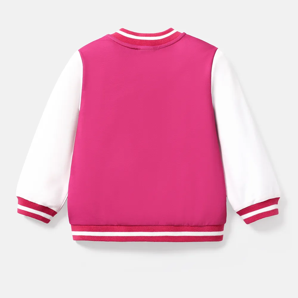 Barbie Toddler/Kid Girl Naia™ Letter Print Colorblock Bomber Jacket big image 2