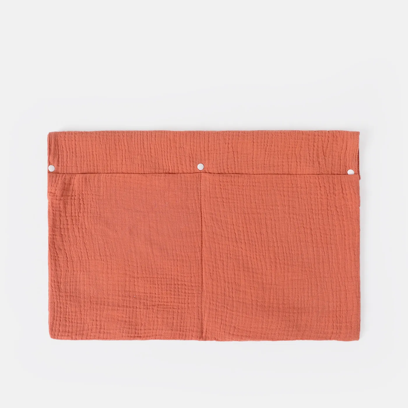 100% Cotton Muslin Hanging Baby Diaper Caddy Organizer Baby Bedside Hanging Storage Bag Brick red