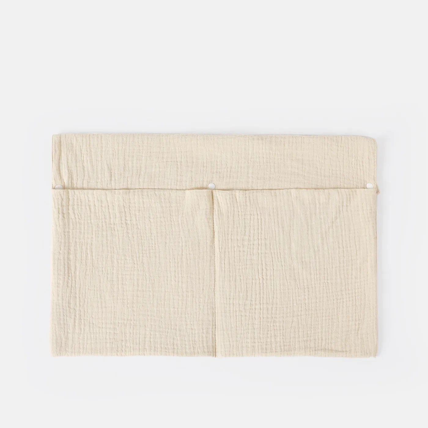 100% Cotton Muslin Hanging Baby Diaper Caddy Organizer Baby Bedside Hanging Storage Bag Beige