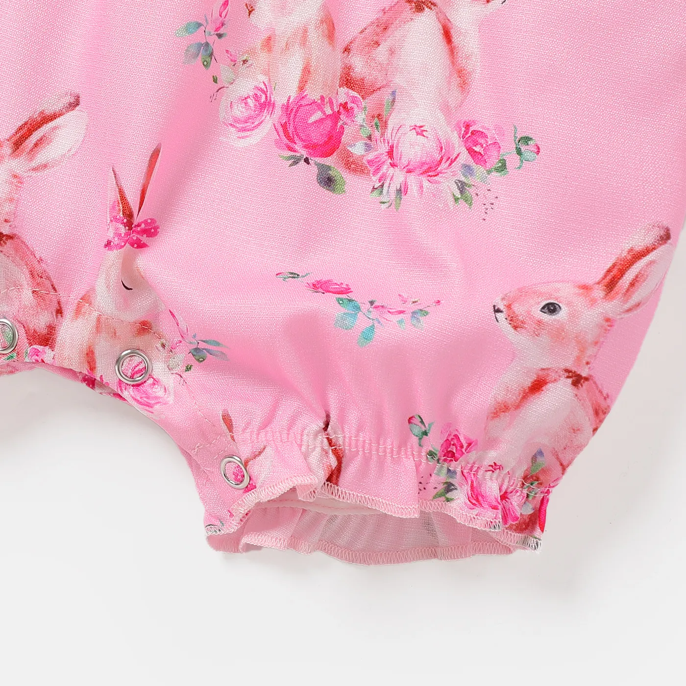 Baby Girl Allover Rabbit Print Sleeveless Romper  image 5