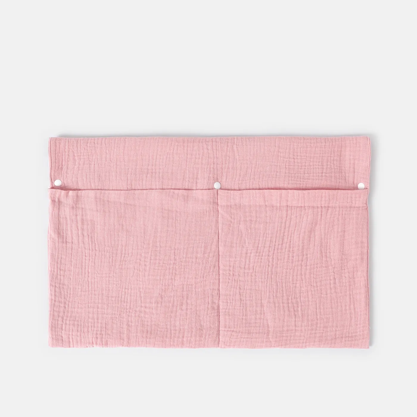 100% Cotton Muslin Hanging Baby Diaper Caddy Organizer Baby Bedside Hanging Storage Bag Pink big image 1