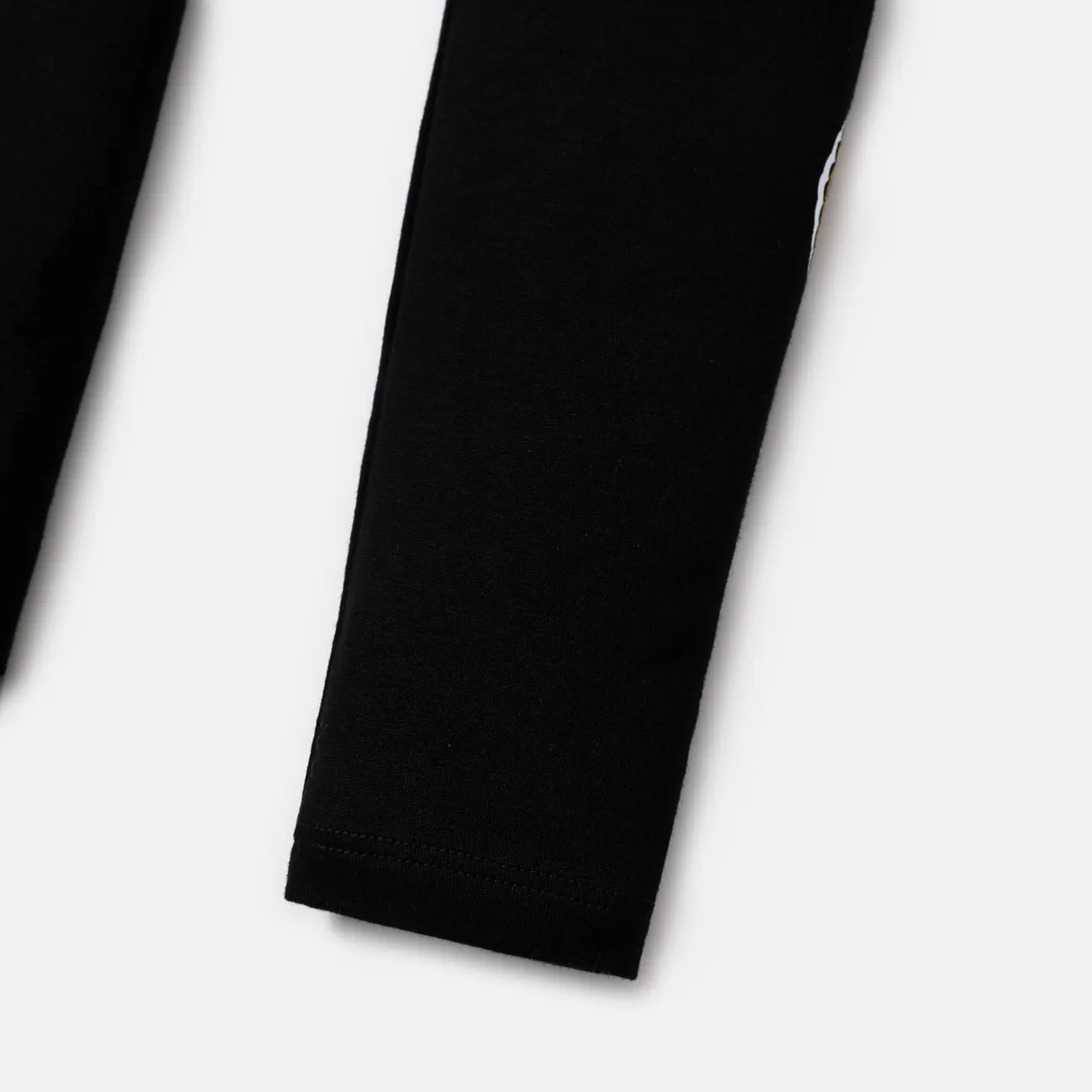 jajaja. ¡sorpresa! diseño de lazo de algodón para niño pequeño/niña/leggings de falda a rayas Negro big image 1
