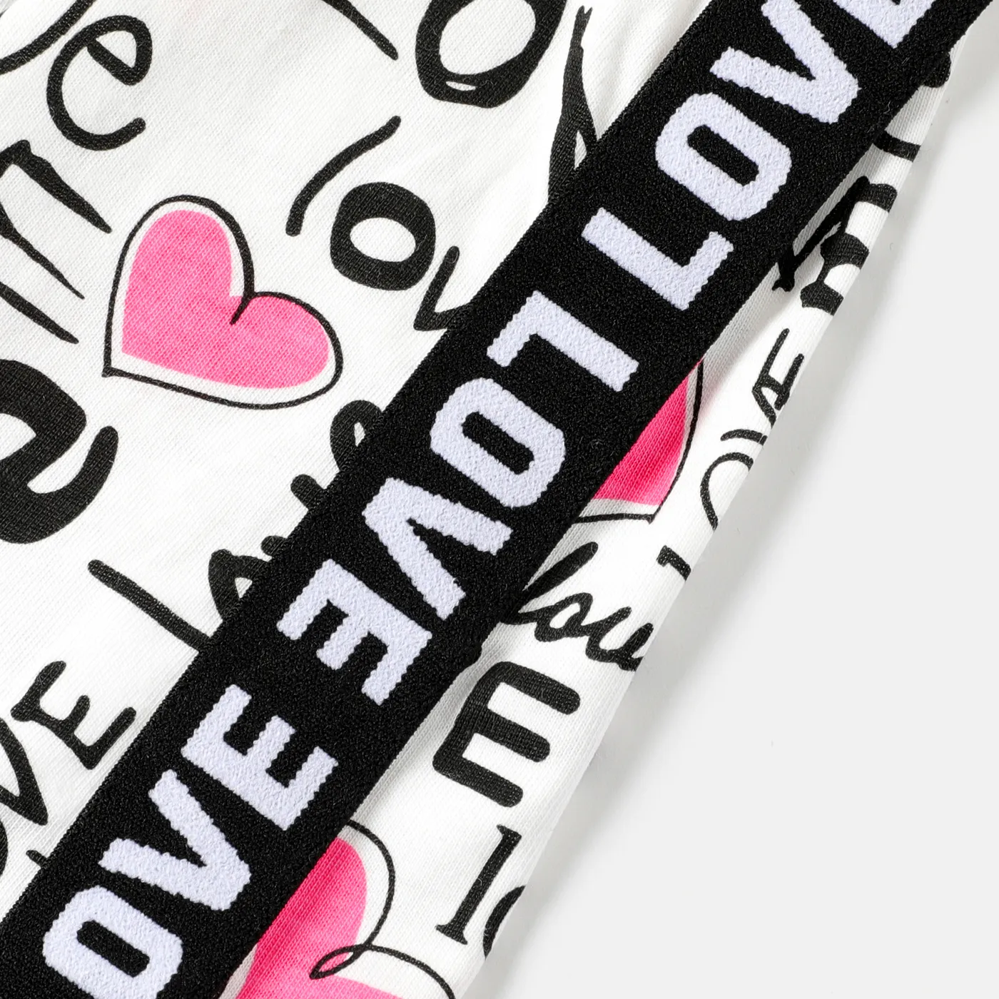 Baby Girl 100% Cotton Allover Heart & Letter Print Short-sleeve T-shirt Dress  image 4