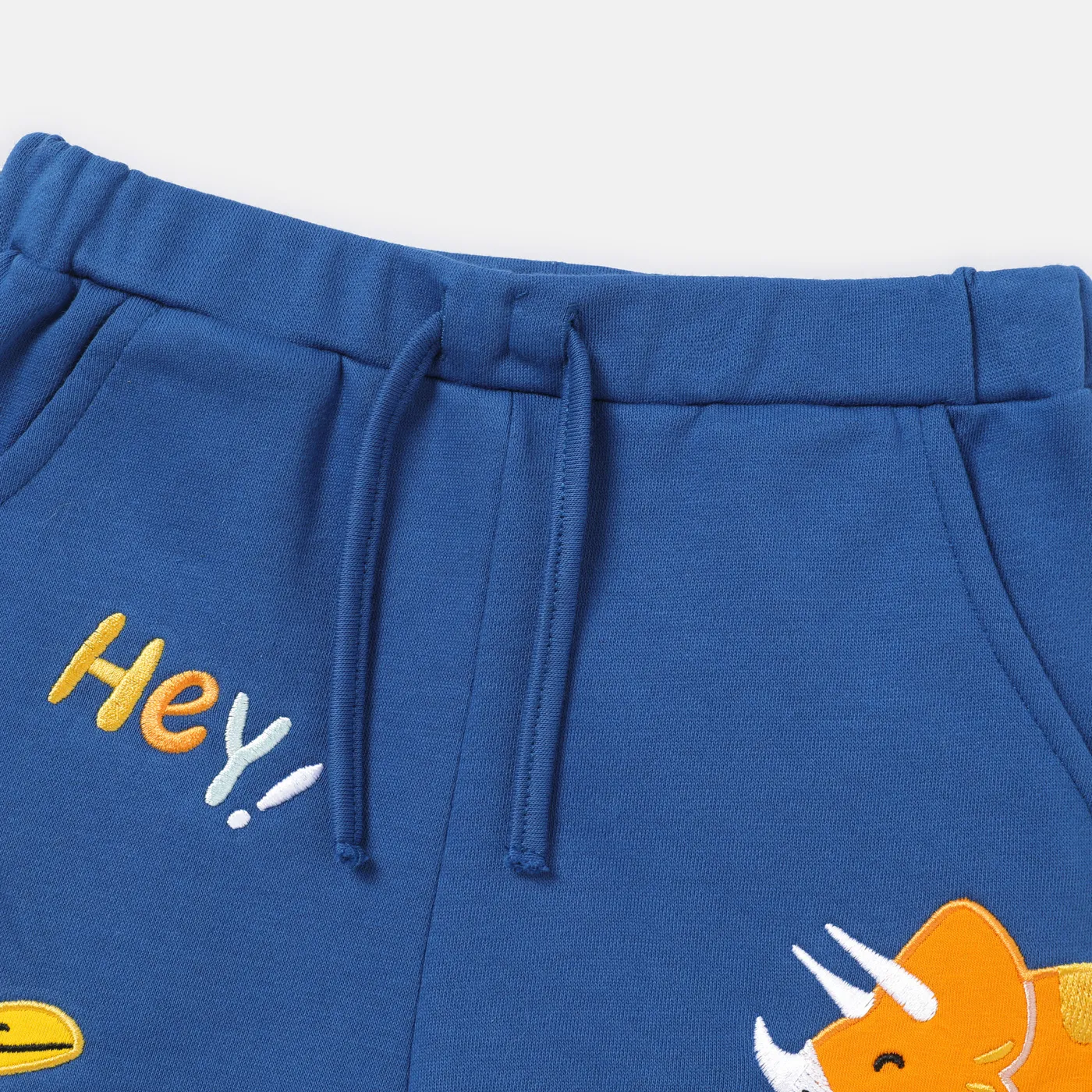 Toddler Boy Animal Embroidered Elasticized Shorts Blue image 3