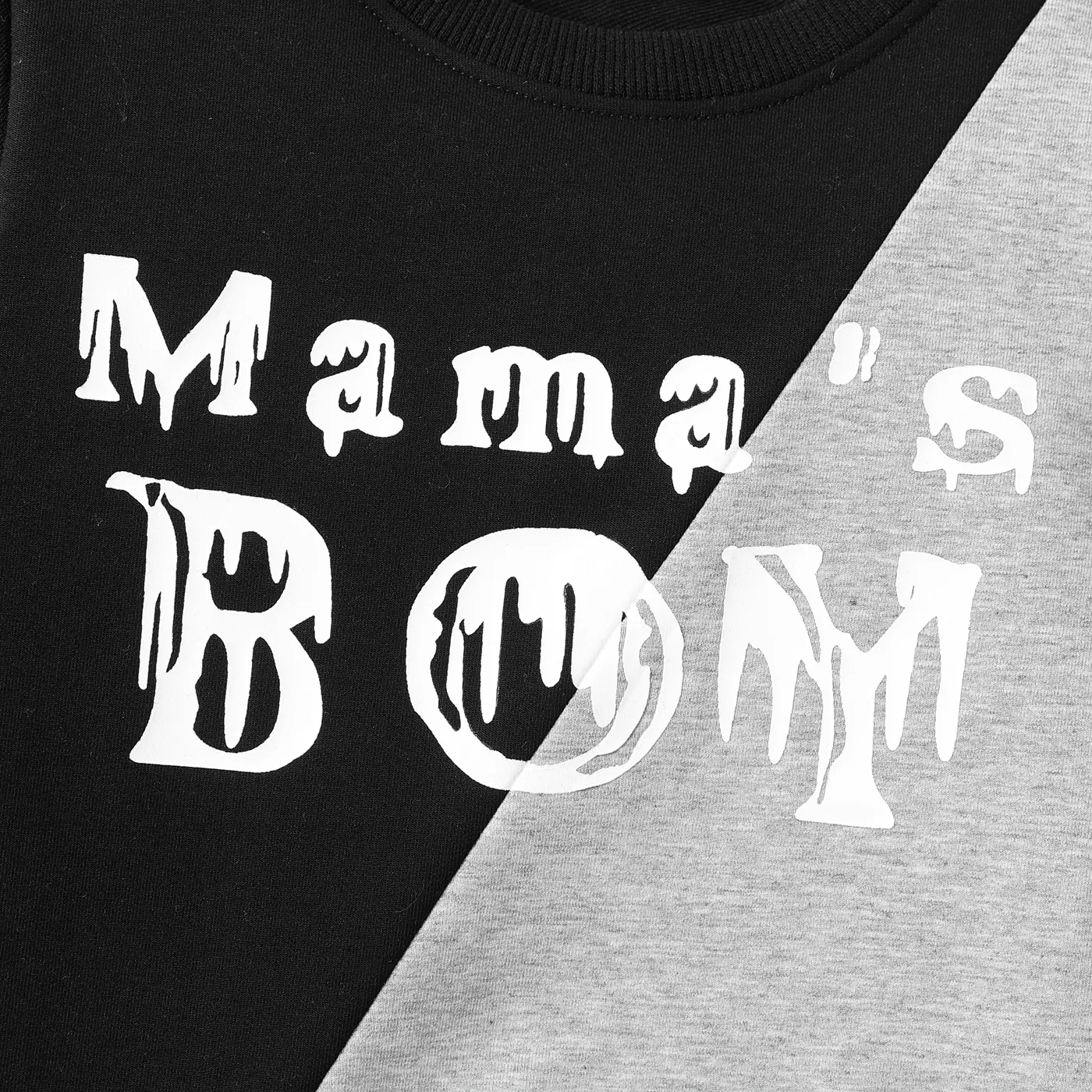 2pcs Toddler Boy Letter Print Colorblock Cotton Sweatshirt and Ripped Pants Set Black image 3