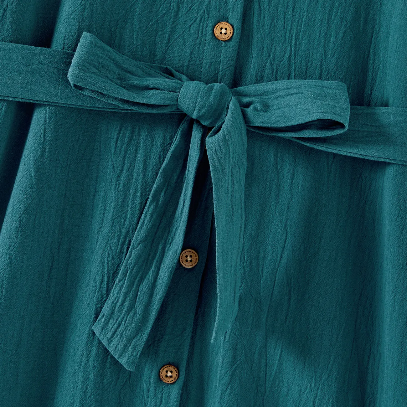 Fête des Mères Manches courtes Robes Maman Et Moi paon bleu big image 1