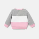 Baby Girl Rabbit Embroidered Colorblock Long-sleeve Sweatshirt  image 2