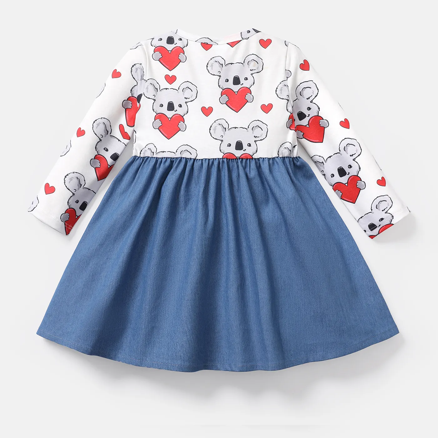 Criança Menina Hipertátil/3D Bonito Coala Vestidos azul denim image 2