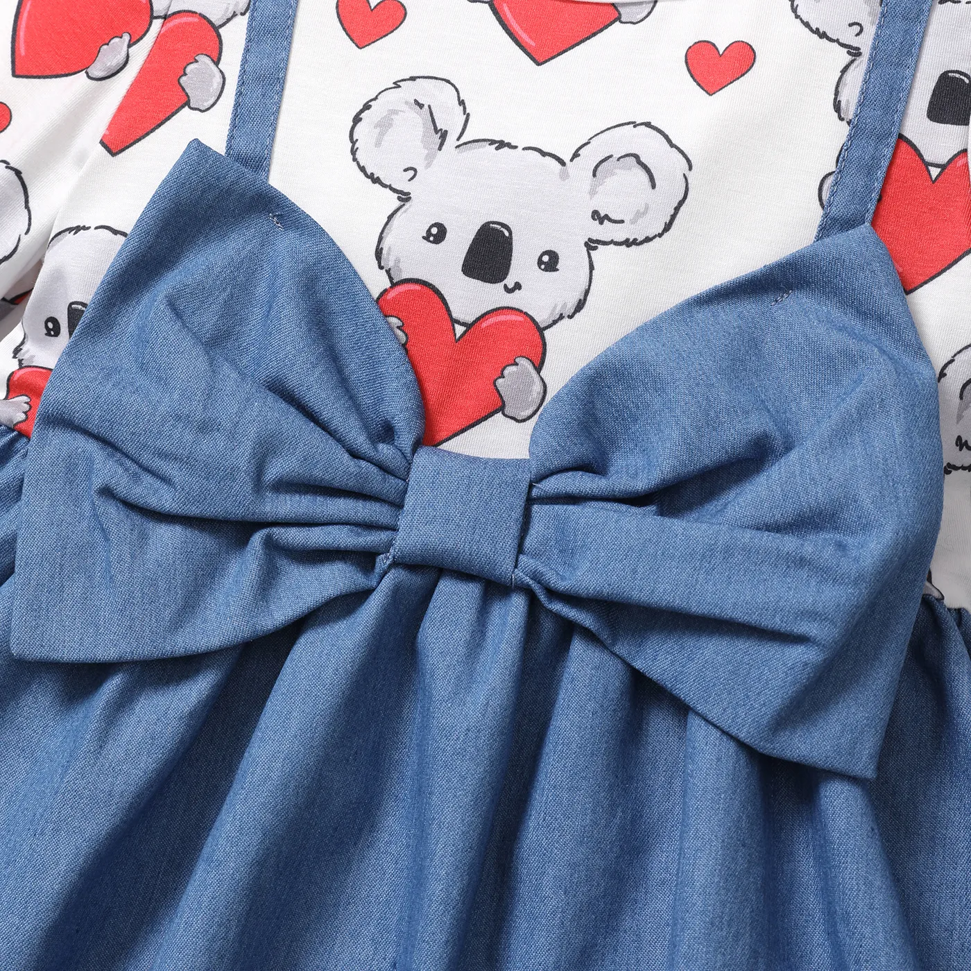 Criança Menina Hipertátil/3D Bonito Coala Vestidos azul denim image 4