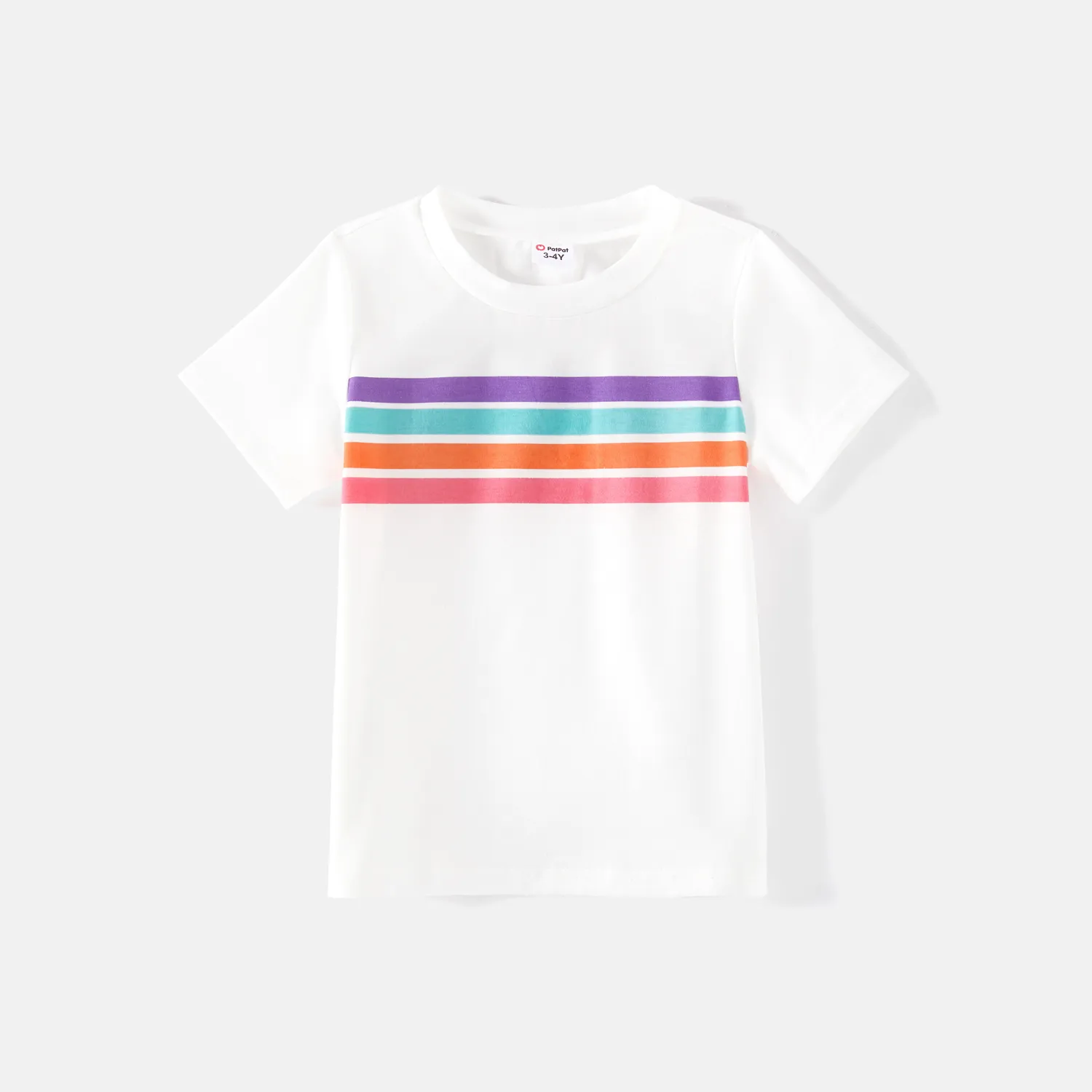 Family Matching Colorful Striped Flutter-sleeve Dresses and Short-sleeve Tee Sets  image 5