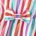 Family Matching Colorful Striped Flutter-sleeve Dresses and Short-sleeve Tee Sets  image 3