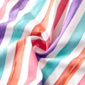 Family Matching Colorful Striped Flutter-sleeve Dresses and Short-sleeve Tee Sets  image 4