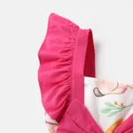 2pcs Baby Girl Cotton Ruffle Trim Bow Decor Egg & Rabbit Print Dress and Headband Set  image 3
