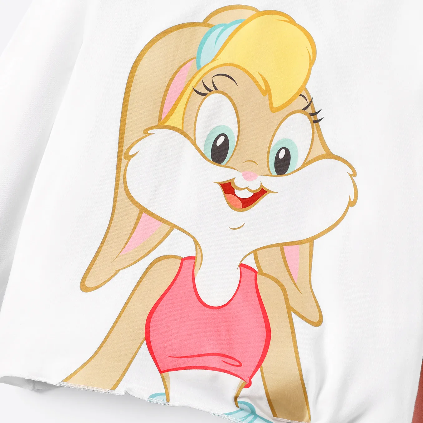 Looney Tunes 2pcs Kid Girl Character Print Tie Knot Cotton Long-sleeve Tee and Letter Print Leggings Set White image 6