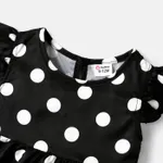3pcs Baby Girl Polka dots Flutter-sleeve Tee and Ripped Denim Shorts & Headband  image 3