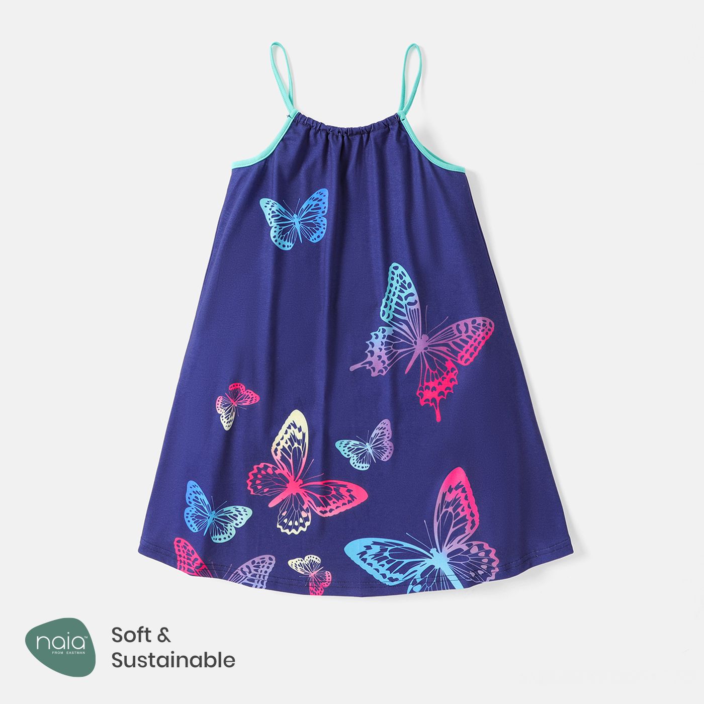 Kid Girl Naia Painting/Butterfly Print Slip Dress